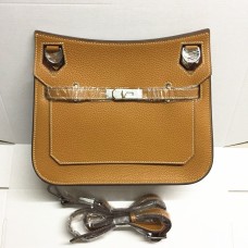 Geantă crossbody Hermes Jypsiere 28cm maro argintiu