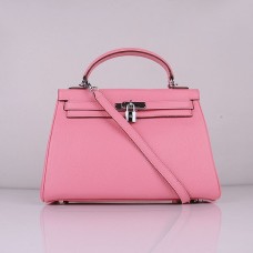 Geantă Hermes Kelly 32cm Togo din piele 6108 roz cireș argintiu