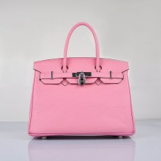 Genți de mână Hermes Birkin 30cm Togo din piele, roz cireș, argintii