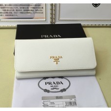 Portofel Prada 1M1132 din piele Saffiano, alb