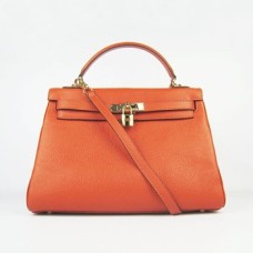 Geantă Hermes Kelly 32cm Togo din piele 6108 portocaliu auriu