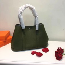 Geantă Hermes Garden Party mică, 31 cm, verde militar