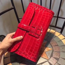 Geantă Hermes Jige Clutch 29cm Crocodil Roșu