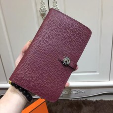 Portofel Hermes Dogon Togo Leather H001 Burgundy