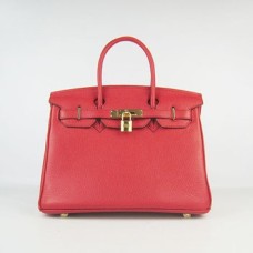 Genți de mână Hermes Birkin 30cm Togo din piele auriu roșu