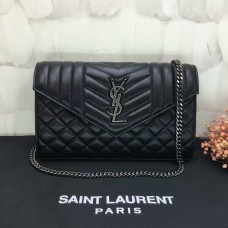 Poșetă YSL cu lanț crossbody 22,5 cm neagră