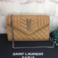 Poșetă YSL cu lanț crossbody 22.5cm, culoare caisă