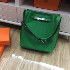 Geantă de umăr Hermes So Kelly 28cm Togo din piele verde argintiu