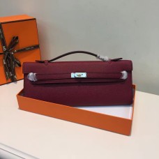 Geantă Hermes Kelly Cut 31cm Epsom din piele, vișinie