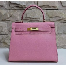Geantă Hermes Kelly 28cm Epsom din piele roz auriu