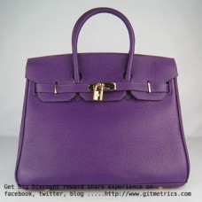 Genți de mână Hermes Birkin 35cm Togo din piele violet auriu