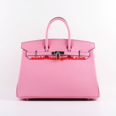 Genți de mână Hermes Birkin 35cm Togo din piele, roz cireș, argintii