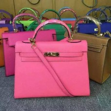 Geantă Hermes Kelly 28cm Epsom din piele, roz