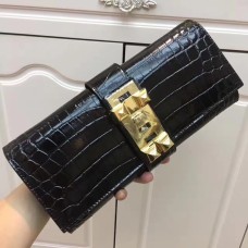 Geantă Hermes Medor Clutch 29cm Croco Negru