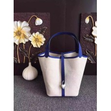 Hermes Picotin Lock Canvas Albastru Electric