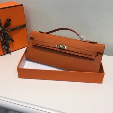 Geantă Hermes Kelly Cut 31cm Epsom din piele portocalie