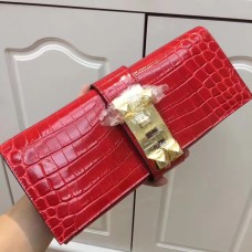 Geantă Hermes Medor Clutch 29cm Croco Roșu