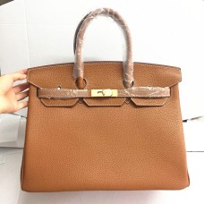 Genți de mână Hermes Birkin 35cm Togo din piele, camel auriu