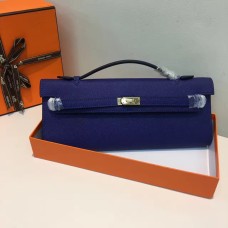 Geantă Hermes Kelly Cut 31cm Epsom din piele, albastru electric