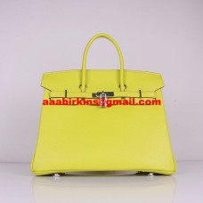 Genți de mână Hermes Birkin 30cm Togo din piele, galben-lămâie, argintii