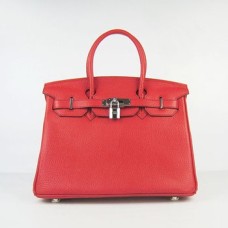 Genți de mână Hermes Birkin 30cm Togo din piele roșu argintiu