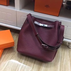 Geantă de umăr Hermes So Kelly 28cm Togo din piele, bordeaux, argintiu