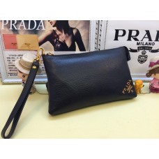 Prada Geantă din piele pentru bărbați 3318 Negru