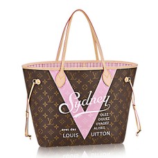 Geantă de umăr Louis Vuitton M41615 Neverfull MM Sydney, canvas cu monogramă