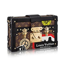 Geantă crossbody Louis Vuitton M43229 Petite Malle World Tour din canvas cu monogramă