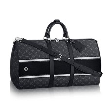 Geantă de voiaj Louis Vuitton M43413 Keepall 45 Bandouliere din pânză Monogram Eclipse
