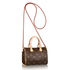 Geantă Louis Vuitton M61252 Nano Speedy Crossbody Canvas cu Monogramă