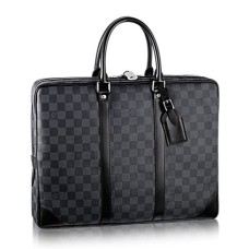 Louis Vuitton N41125 Porte-Documents Voyage Servietă Damier Graphite Canvas