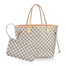 Geantă de umăr Louis Vuitton N41605 Neverfull MM din pânză Damier Azur