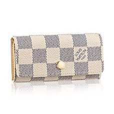 Louis Vuitton N60020 4 Porta Chei Damier Azur Canvas