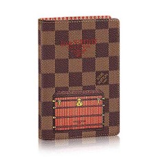 Husă pentru pașaport Louis Vuitton N63189 Damier Ebene Canvas